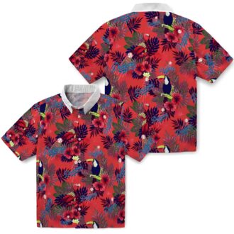 MLB Dodgers Tropical Hawaiian Shirt - Blue Red Aloha Toucan Design for Men