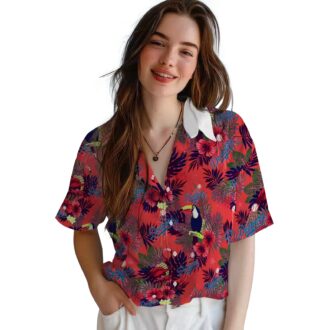MLB Dodgers Tropical Hawaiian Shirt - Blue Red Aloha Toucan Design for Men