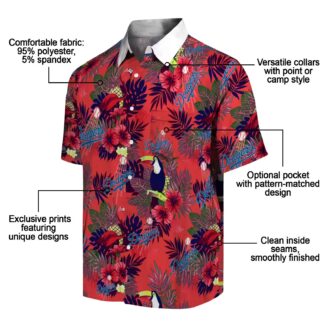 MLB Dodgers Tropical Hawaiian Shirt - Blue Red Aloha Toucan Design for Men