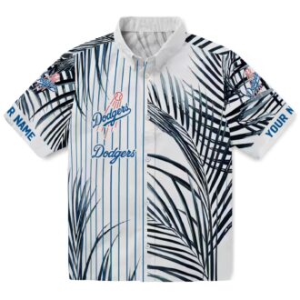 MLB Los Angeles Dodgers Beach Button-Up Shirt - Summer Palm Tree Print for Fans