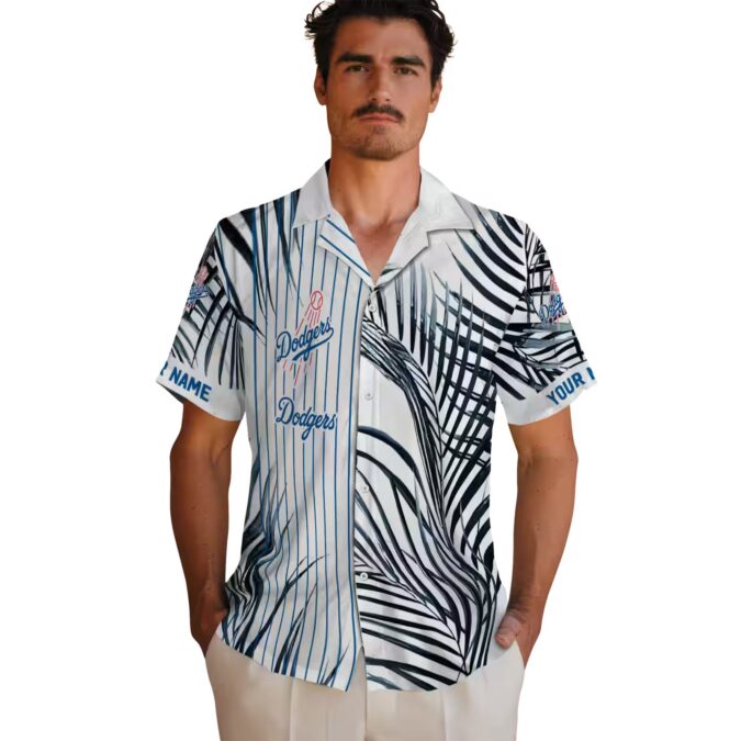 MLB Los Angeles Dodgers Beach Button-Up Shirt - Summer Palm Tree Print for Fans