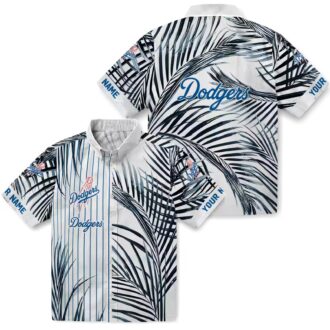 MLB Los Angeles Dodgers Beach Button-Up Shirt - Summer Palm Tree Print for Fans