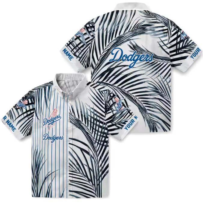 MLB Los Angeles Dodgers Beach Button-Up Shirt - Summer Palm Tree Print for Fans