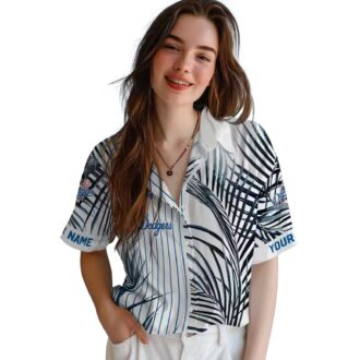 MLB Los Angeles Dodgers Beach Button-Up Shirt - Summer Palm Tree Print for Fans