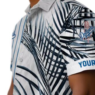 MLB Los Angeles Dodgers Beach Button-Up Shirt - Summer Palm Tree Print for Fans