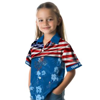 MLB Los Angeles Dodgers Hawaiian Shirt - US Flag Hibiscus Design for Fans