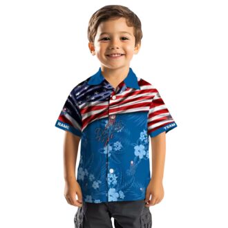 MLB Los Angeles Dodgers Hawaiian Shirt - US Flag Hibiscus Design for Fans