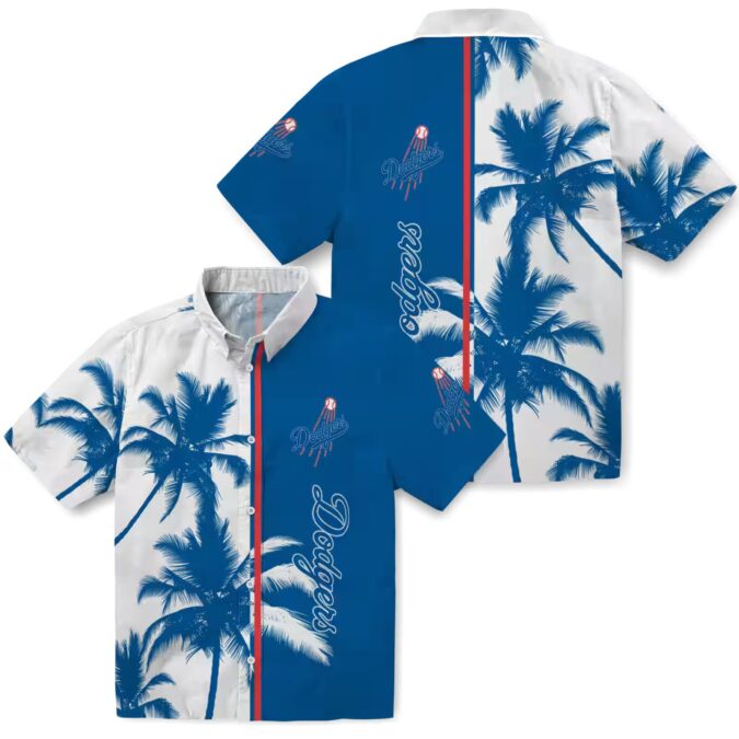 Official Los Angeles Dodgers Tropical Shirt - Blue & White Palm Tree Design