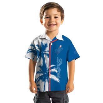 Official Los Angeles Dodgers Tropical Shirt - Blue & White Palm Tree Design