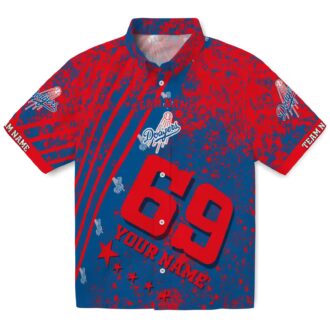 Personalized Dodgers Hawaiian Shirt - Blue Aloha Floral MLB Apparel for Men & Women