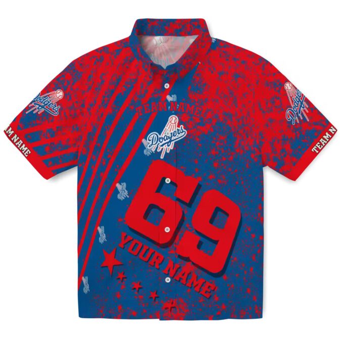 Personalized Dodgers Hawaiian Shirt - Blue Aloha Floral MLB Apparel for Men & Women