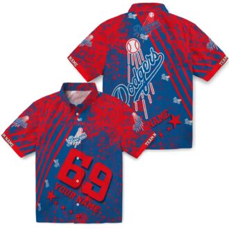 Personalized Dodgers Hawaiian Shirt - Blue Aloha Floral MLB Apparel for Men & Women