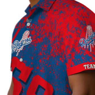 Personalized Dodgers Hawaiian Shirt - Blue Aloha Floral MLB Apparel for Men & Women