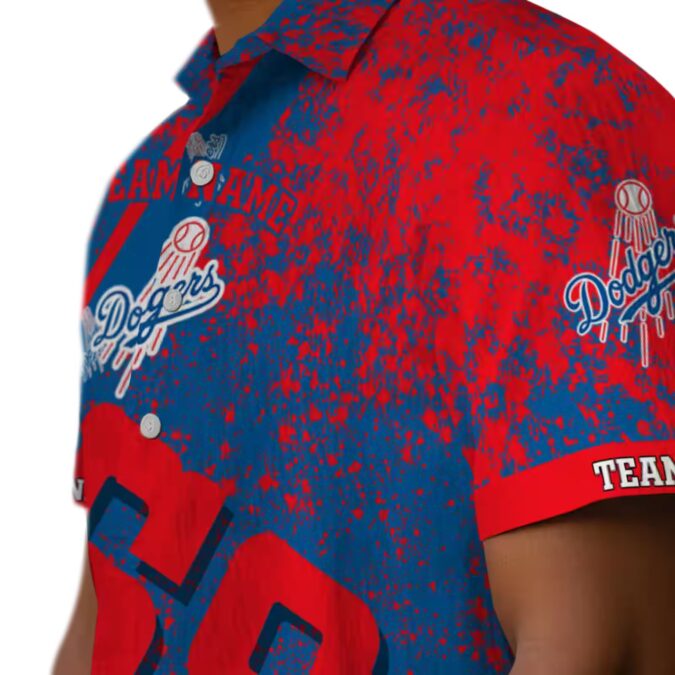 Personalized Dodgers Hawaiian Shirt - Blue Aloha Floral MLB Apparel for Men & Women
