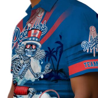 Personalized Dodgers Surfing Skeleton Hawaiian Shirt - Ideal Summer MLB Fan Outfit