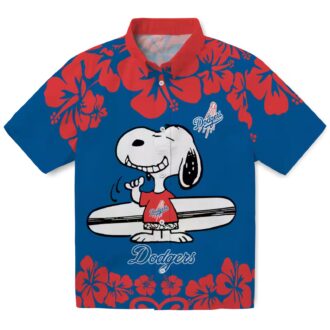 Snoopy Surf Blue Dodgers Hawaiian Shirt - Official LA MLB Aloha Gift for Men