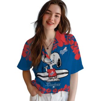 Snoopy Surf Blue Dodgers Hawaiian Shirt - Official LA MLB Aloha Gift for Men