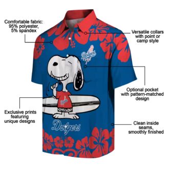 Snoopy Surf Blue Dodgers Hawaiian Shirt - Official LA MLB Aloha Gift for Men
