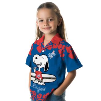 Snoopy Surf Blue Dodgers Hawaiian Shirt - Official LA MLB Aloha Gift for Men