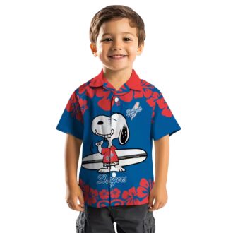 Snoopy Surf Blue Dodgers Hawaiian Shirt - Official LA MLB Aloha Gift for Men