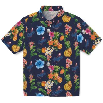 Trending Dodgers Hawaiian Shirt - Navy Tropical Hibiscus Fan Gift for Men & Women