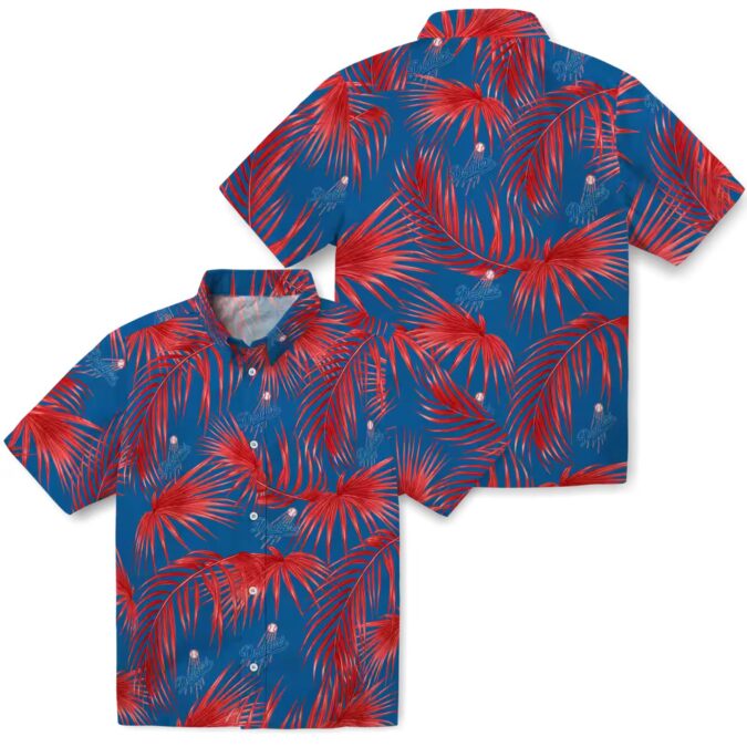 Tropical Palm Leaf Dodgers Hawaiian Shirt - Official MLB Summer Apparel