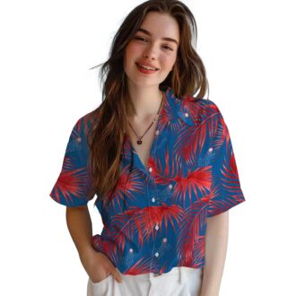 Tropical Palm Leaf Dodgers Hawaiian Shirt - Official MLB Summer Apparel