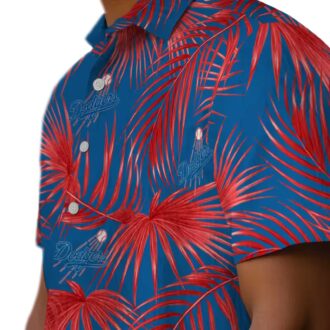 Tropical Palm Leaf Dodgers Hawaiian Shirt - Official MLB Summer Apparel