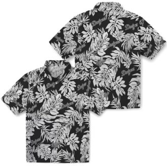 Unique Los Angeles Dodgers Hawaiian Shirt - Monstera Leaf Black Theme Style