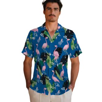 Unisex Dodgers Hawaiian Shirt - Blue Flamingo Leaf Print for MLB Fans & Vacation