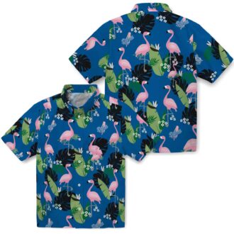 Unisex Dodgers Hawaiian Shirt - Blue Flamingo Leaf Print for MLB Fans & Vacation