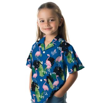 Unisex Dodgers Hawaiian Shirt - Blue Flamingo Leaf Print for MLB Fans & Vacation