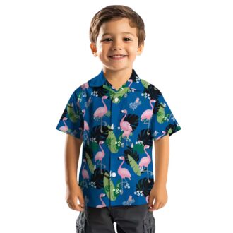 Unisex Dodgers Hawaiian Shirt - Blue Flamingo Leaf Print for MLB Fans & Vacation