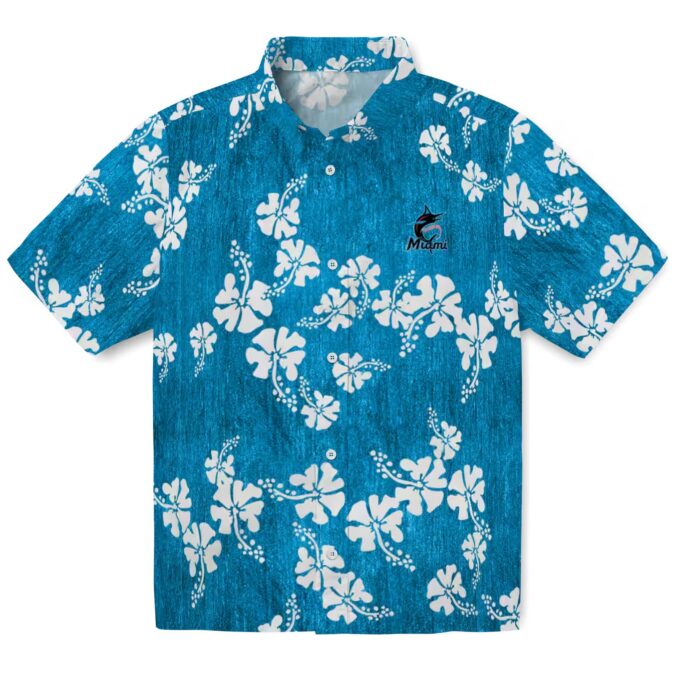 Best Miami Marlins Summer Hawaiian Shirt with Hibiscus Clusters Style