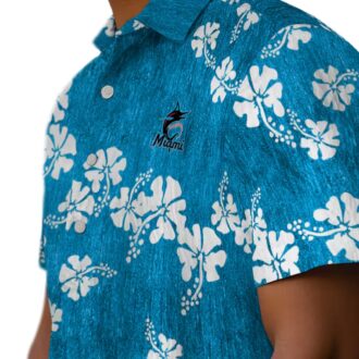 Best Miami Marlins Summer Hawaiian Shirt with Hibiscus Clusters Style