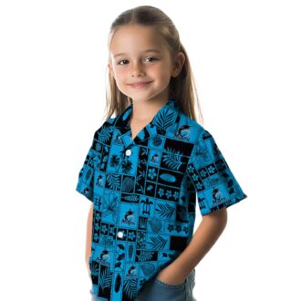 Best Miami Marlins Tropical Hawaiian Shirt - Blue & Black Patchwork Aloha Style