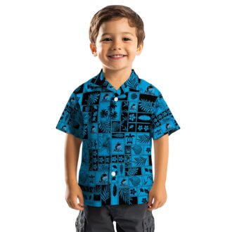Best Miami Marlins Tropical Hawaiian Shirt - Blue & Black Patchwork Aloha Style