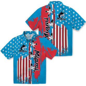 Buy Miami Marlins Stitched Flag Hawaiian Shirt - Stylish MLB Tropical Shirt for Men