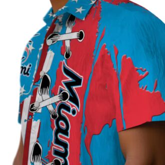 Buy Miami Marlins Stitched Flag Hawaiian Shirt - Stylish MLB Tropical Shirt for Men