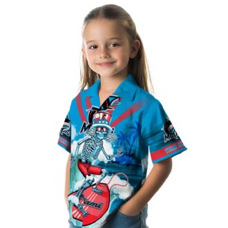 Cool Miami Marlins Baseball Hawaiian Shirt - Surfing Skeleton Design for Fans