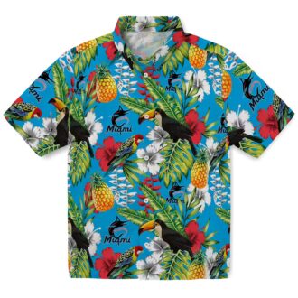 Custom Miami Marlins Hawaiian Shirt - Tropical Toucan Design for Baseball Fans