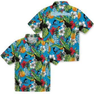 Custom Miami Marlins Hawaiian Shirt - Tropical Toucan Design for Baseball Fans