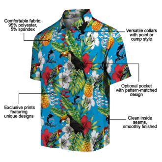 Custom Miami Marlins Hawaiian Shirt - Tropical Toucan Design for Baseball Fans