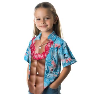Men's Miami Marlins Blue Tropical Shirt - Chest Illusion MLB Fan Beachwear