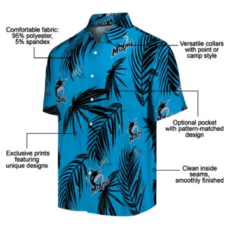 Men’s Miami Marlins Tropical Hawaiian Shirt - Summer Palm Leaf MLB Fan Gear