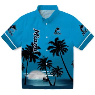 Miami Marlins Aloha Hawaiian Shirt for Men - Beach Sunset MLB Fanwear