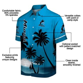 Miami Marlins Aloha Hawaiian Shirt for Men - Beach Sunset MLB Fanwear