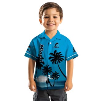 Miami Marlins Aloha Hawaiian Shirt for Men - Beach Sunset MLB Fanwear