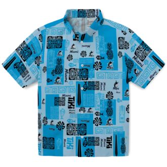 Miami Marlins Blue Floral Hawaiian Shirt - MLB Summer Vacation Outfit