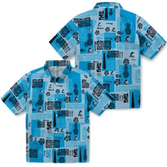 Miami Marlins Blue Floral Hawaiian Shirt - MLB Summer Vacation Outfit